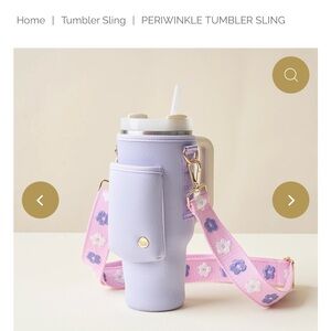 Lavender Tumbler Sling with Floral Strap new with tags periwinkle phone holder‎